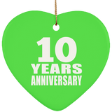 10th Anniversary 10 Years - Heart Ornament