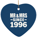 28th Anniversary Mr & Mrs Since 1996 - Heart Ornament