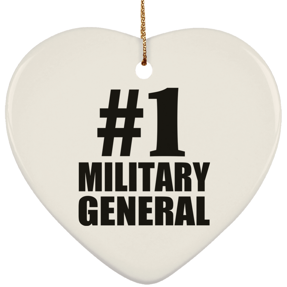 Number One #1 Military General - Heart Ornament