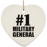 Number One #1 Military General - Heart Ornament