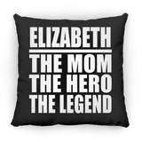 Elizabeth The Mom The Hero The Legend - Throw Pillow Black