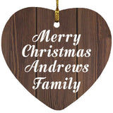 Merry Christmas Andrews Family - Heart Ornament D