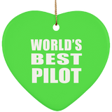 World's Best Pilot - Heart Ornament
