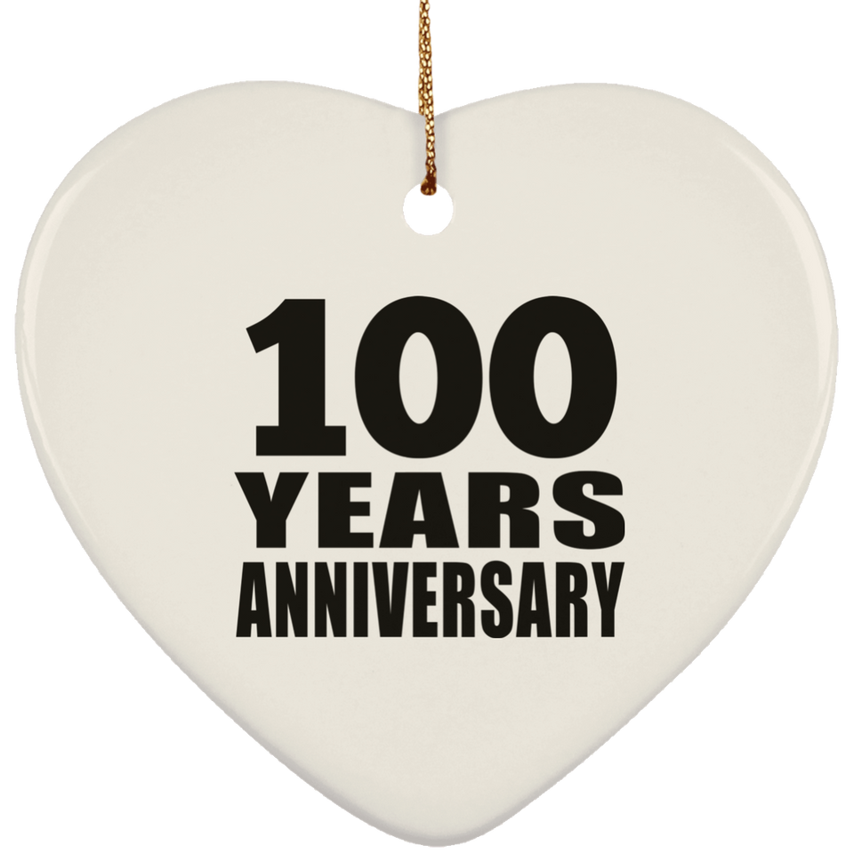 100th Anniversary 100 Years - Heart Ornament