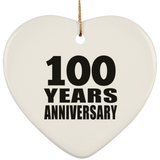 100th Anniversary 100 Years - Heart Ornament