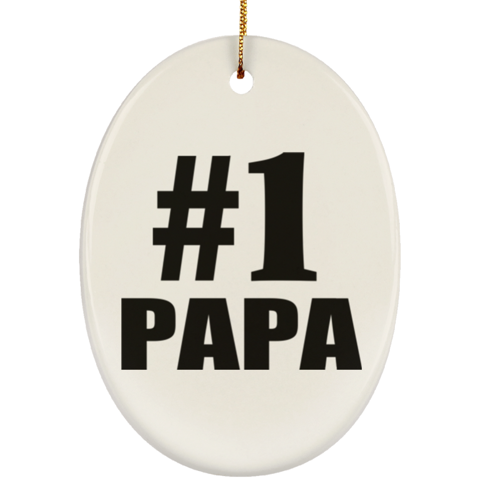 Number One #1 Papa - Oval Ornament