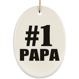 Number One #1 Papa - Oval Ornament