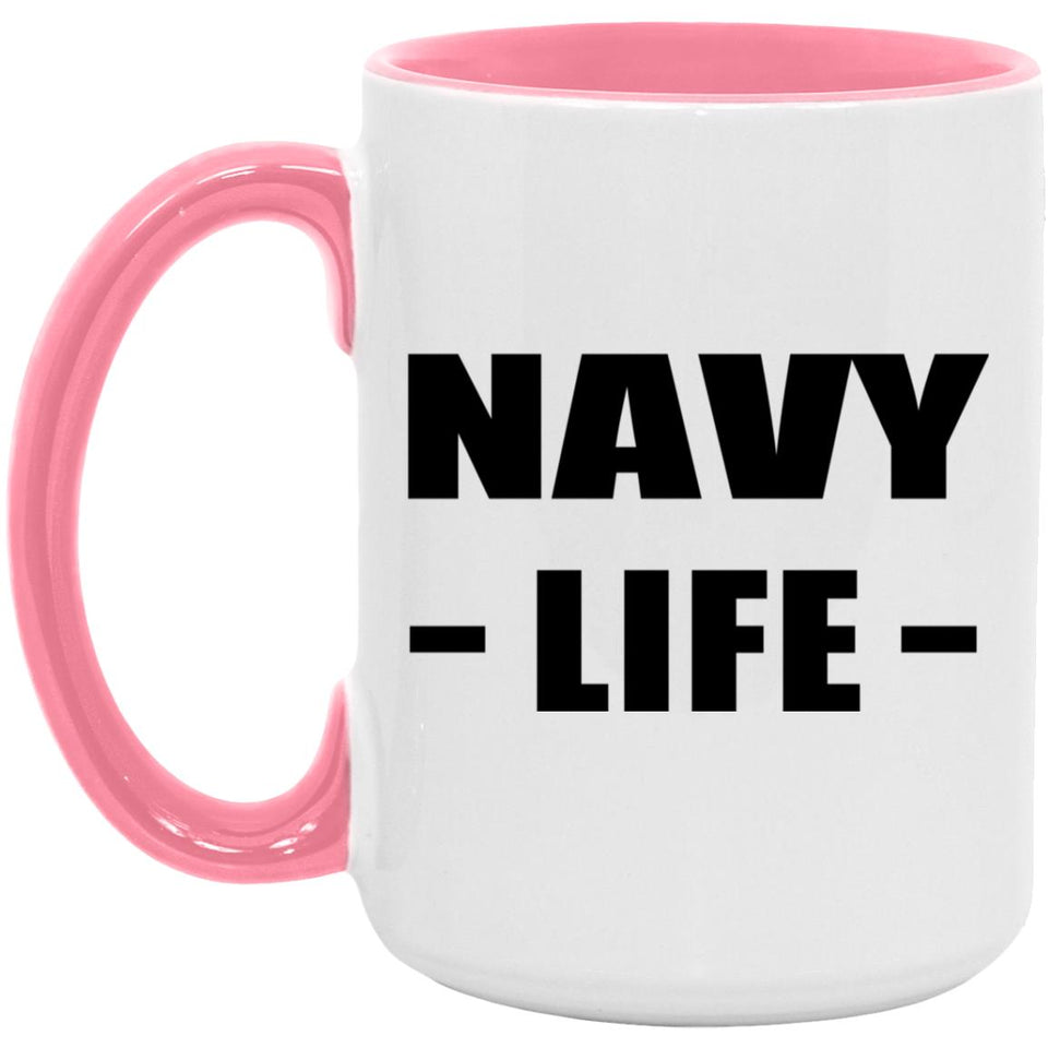 Navy Life - 15oz Accent Mug Pink