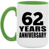 62nd Anniversary 62 Years Anniversary - 15oz Accent Mug Green