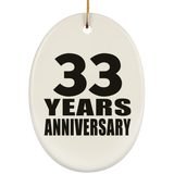 33rd Anniversary 33 Years - Oval Ornament