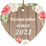 Stenographer Since 2022 - Heart Ornament B