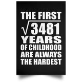 59th Birthday Square Root of 3481 Years of Childhood - Poster Portrait