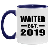 Waiter Established EST. 2019 - 11oz Accent Mug Purple