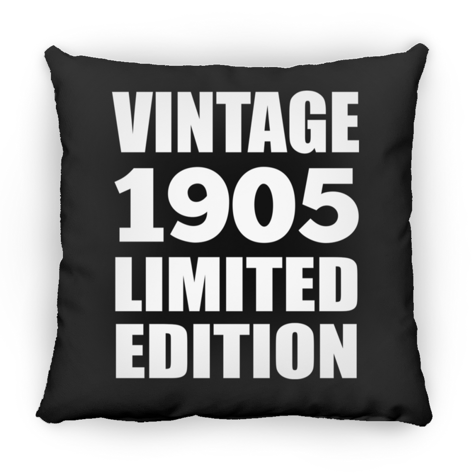 119th Birthday Vintage 1905 Limited Edition - Throw Pillow Black