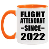 Flight Attendant Since 2022 - 11oz Accent Mug Orange
