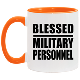 Blessed Military Personnel - 11oz Accent Mug Orange