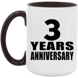 3rd Anniversary 3 Years - 15oz Accent Mug Black
