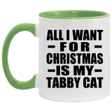 All I Want For Christmas Is My Tabby Cat - 11oz Accent Mug Green