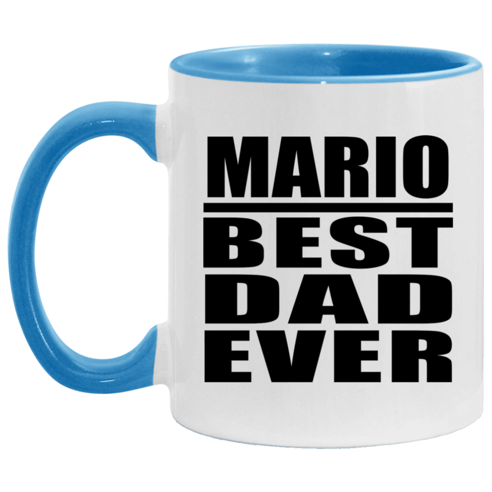 Mario Best Dad Ever - 11oz Accent Mug Blue