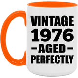 48th Birthday Vintage 1976 Aged Perfectly - 15oz Accent Mug Orange