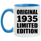 89th Birthday Original 1935 Limited Edition - 11oz Accent Mug Blue