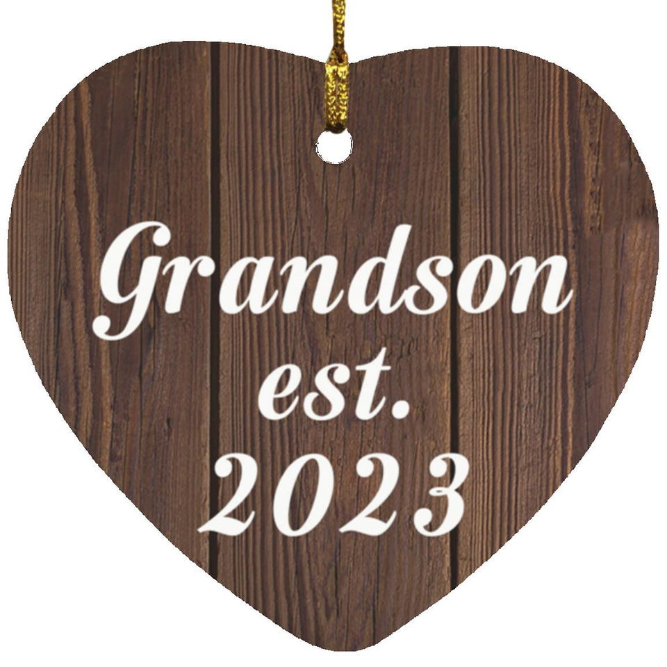 Grandson Established EST. 2023 - Heart Ornament D