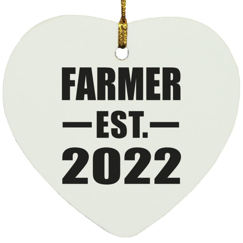 Farmer Established EST. 2022 - Heart Ornament