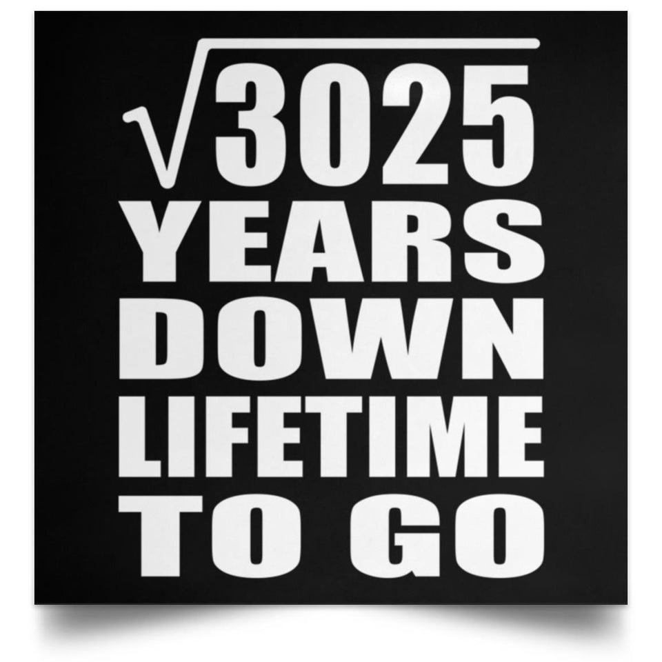 55th Anniversary Square Root of 3025 Years Lifetime To Go - Poster Square