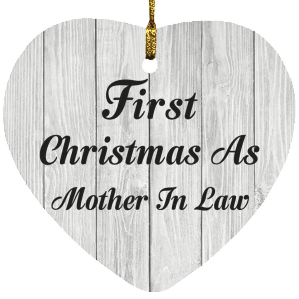 First Christmas As Mother In Law - Heart Ornament F
