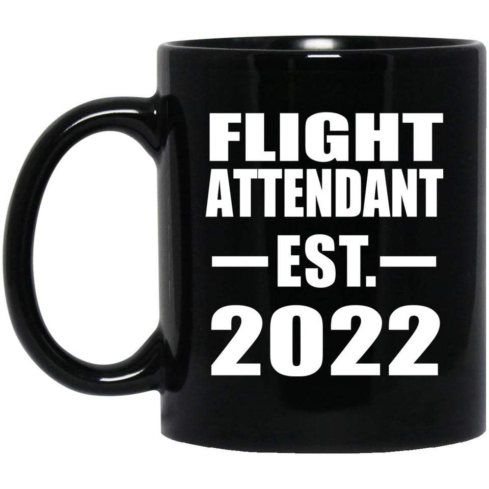 Flight Attendant Established EST. 2022 - 11oz Coffee Mug Black