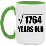 42nd Birthday Square Root of 1764 Years Old - 15oz Accent Mug Green
