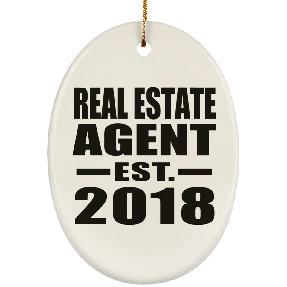 Real Estate Agent Established EST. 2018 - Oval Ornament