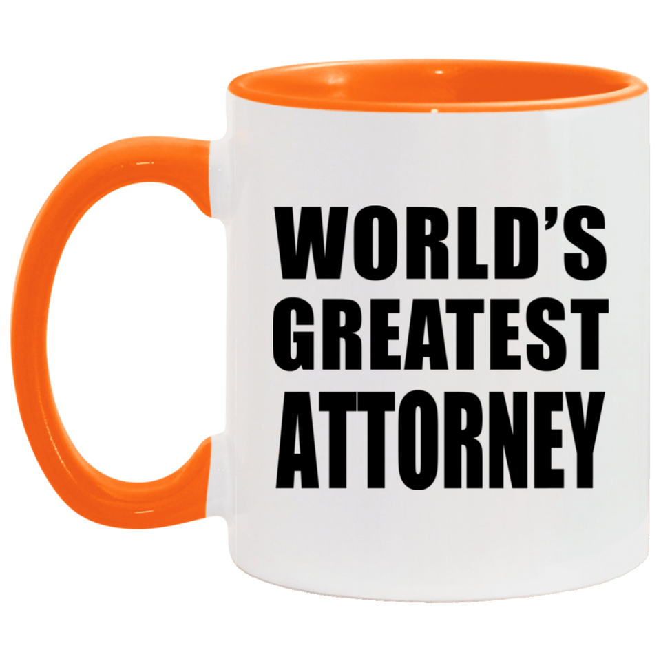 World's Greatest Attorney - 11oz Accent Mug Orange