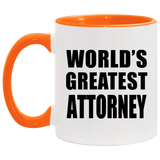 World's Greatest Attorney - 11oz Accent Mug Orange