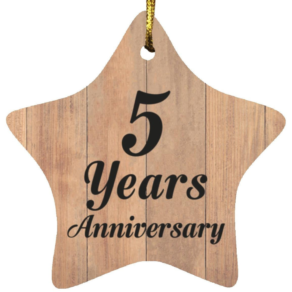 5th Anniversary 5 Years Anniversary - Star Ornament C