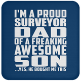 Proud Surveyor Dad Of Awesome Son - Drink Coaster
