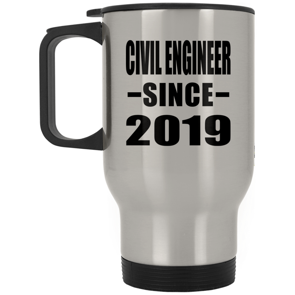 Civil Engineer Since 2019 - Silver Travel Mug