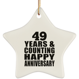 Happy 49th Anniversary 49 Years & Counting - Star Ornament