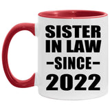 Sister In Law Since 2022 - 11oz Accent Mug Red