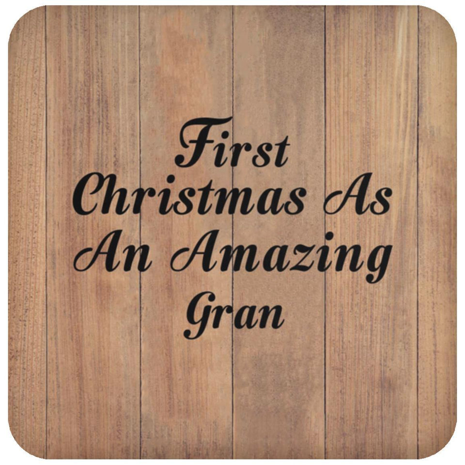 First Christmas As An Amazing Gran - Drink Coaster C