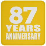 87th Anniversary 87 Years - Drink Coaster