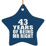 43rd Anniversary 43 Years Of Being Mr Right - Star Ornament