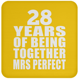28th Anniversary 28 Years Of Being Mrs Perfect - Drink Coaster