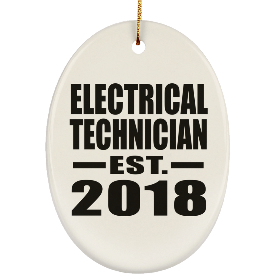 Electrical Technician Established EST. 2018 - Oval Ornament