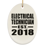 Electrical Technician Established EST. 2018 - Oval Ornament