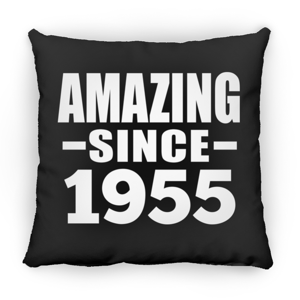 69th Birthday Amazing Since 1955 - Throw Pillow Black
