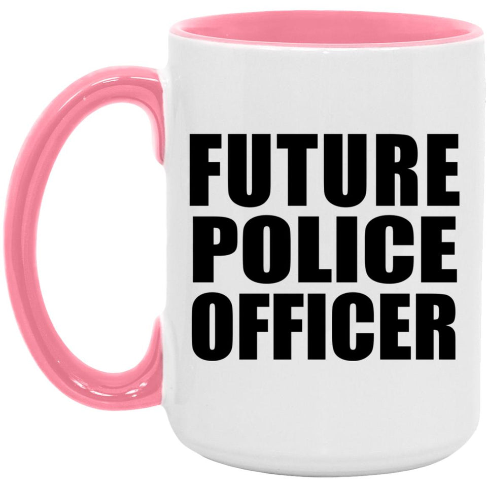 Future Police Officer - 15oz Accent Mug Pink