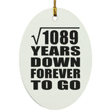 33rd Anniversary Square Root of 1089 Years Down Forever To Go - Oval Ornament