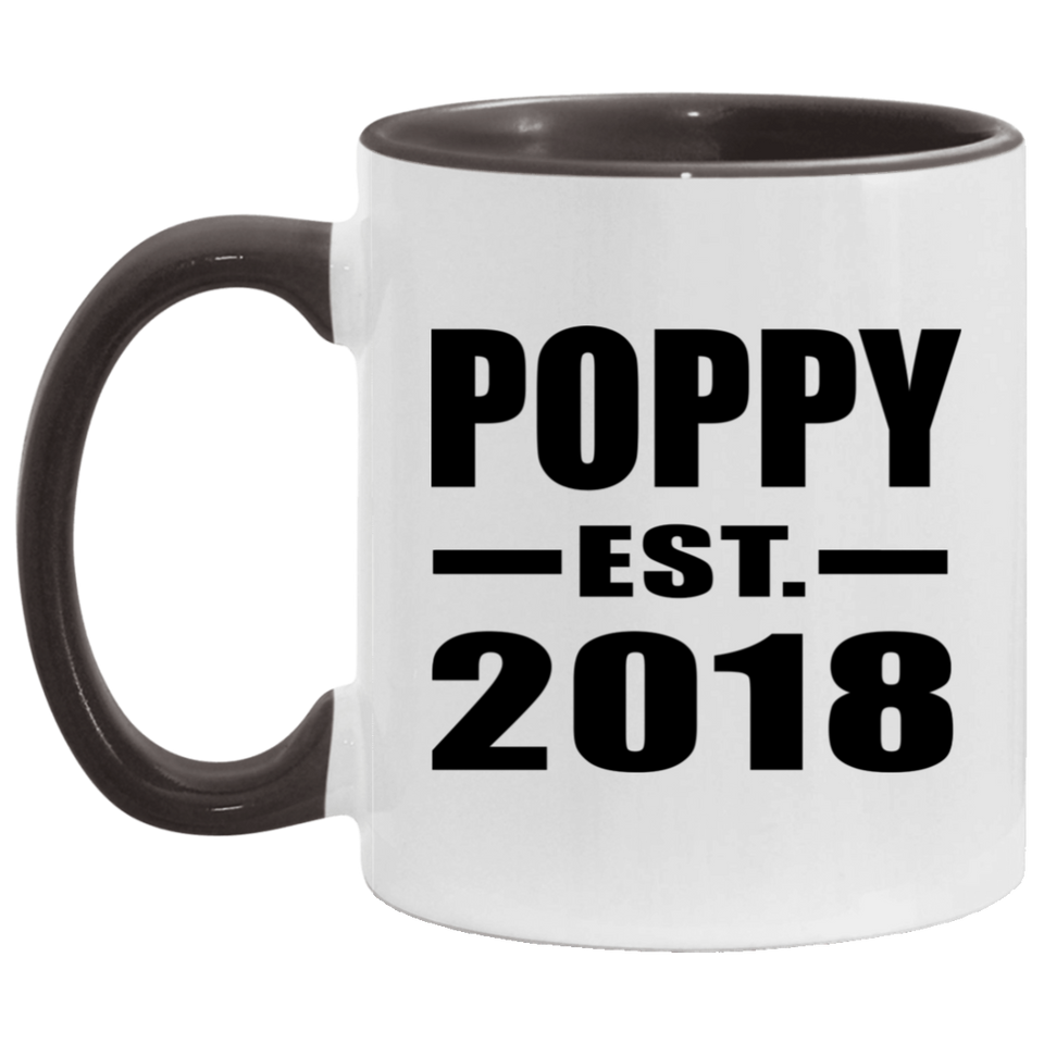 Poppy Established EST. 2018 - 11oz Accent Mug Black