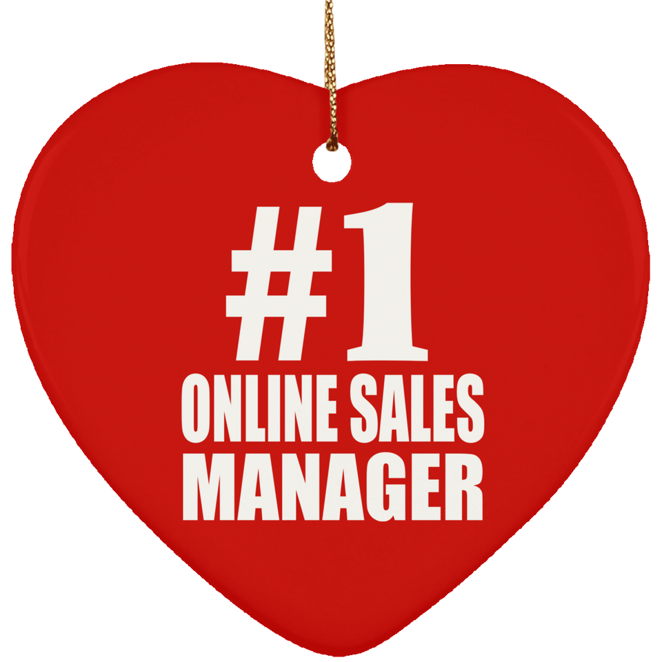 Number One #1 Online Sales Manager - Heart Ornament